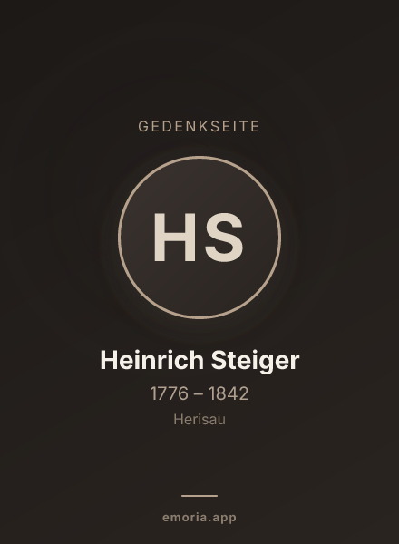Gedenkportrait von Heinrich Steiger