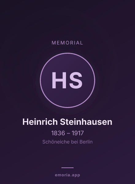 Memorial portrait of Heinrich Steinhausen