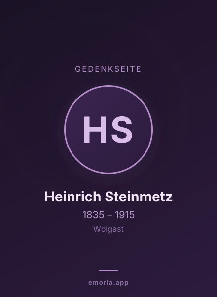 Gedenkportrait von Heinrich Steinmetz