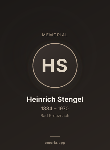 Memorial portrait of Heinrich Stengel