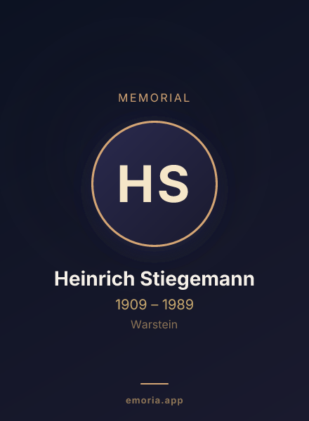Memorial portrait of Heinrich Stiegemann