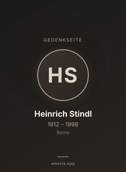 Gedenkportrait von Heinrich Stindl