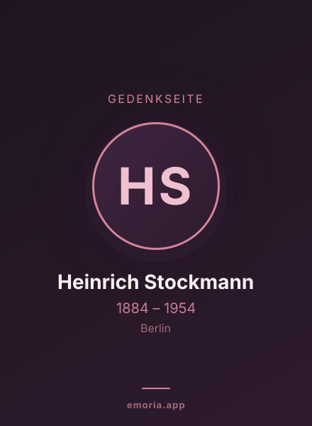 Gedenkportrait von Heinrich Stockmann