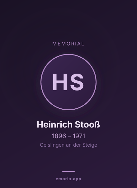 Memorial portrait of Heinrich Stooß