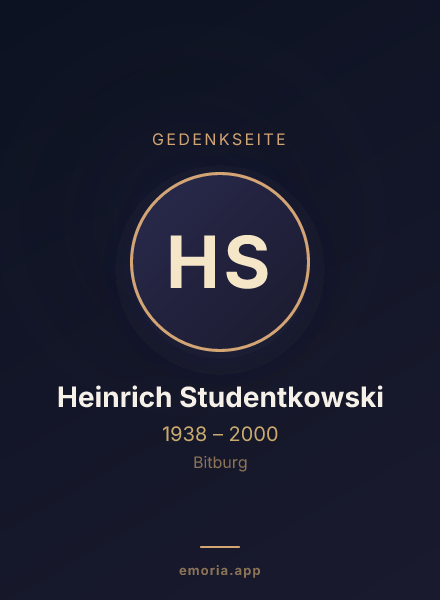 Gedenkportrait von Heinrich Studentkowski