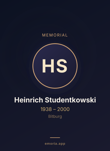 Memorial portrait of Heinrich Studentkowski