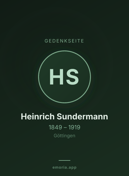 Gedenkportrait von Heinrich Sundermann