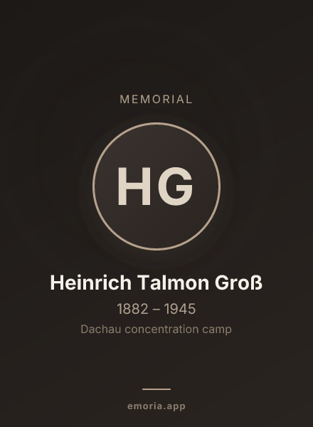 Memorial portrait of Heinrich Talmon Groß