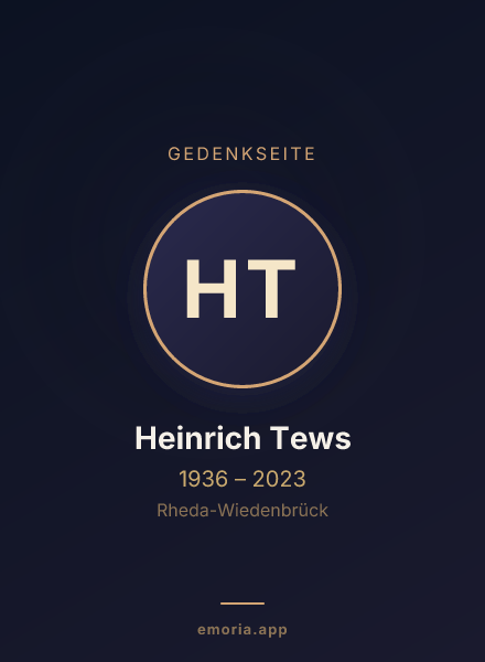 Gedenkportrait von Heinrich Tews