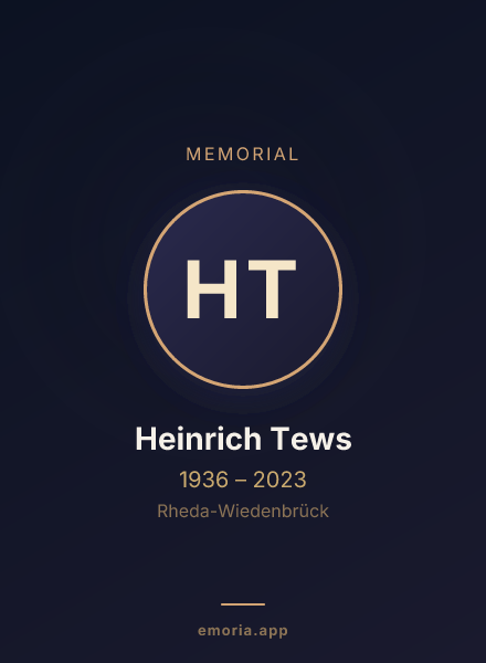 Memorial portrait of Heinrich Tews
