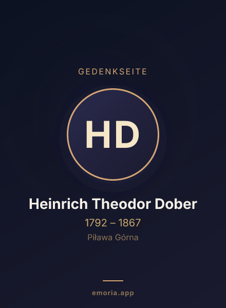 Gedenkportrait von Heinrich Theodor Dober