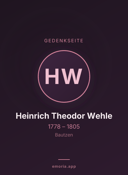 Gedenkportrait von Heinrich Theodor Wehle