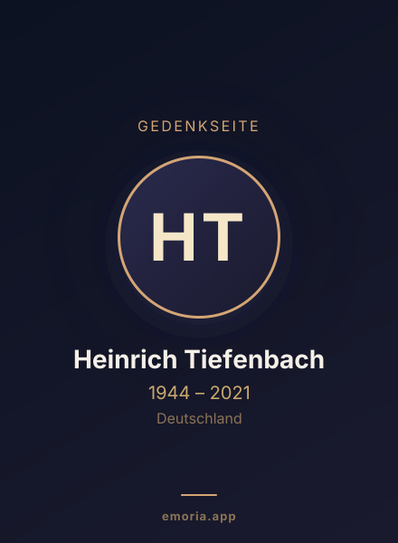 Gedenkportrait von Heinrich Tiefenbach