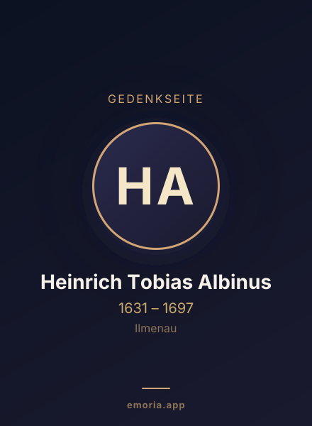 Gedenkportrait von Heinrich Tobias Albinus