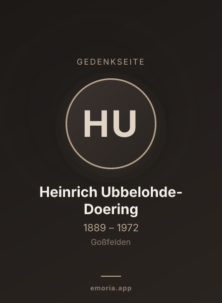 Gedenkportrait von Heinrich Ubbelohde-Doering