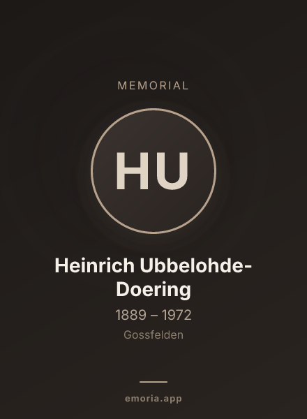 Memorial portrait of Heinrich Ubbelohde-Doering