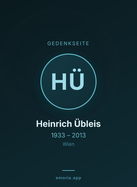 Gedenkportrait von Heinrich Übleis