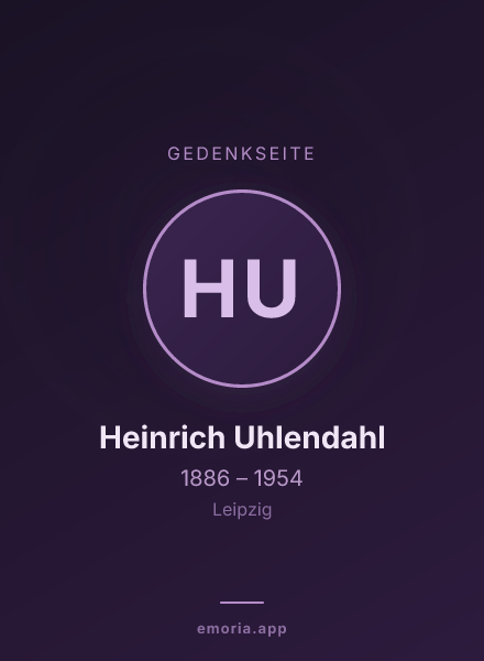 Gedenkportrait von Heinrich Uhlendahl