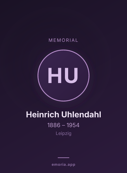 Memorial portrait of Heinrich Uhlendahl