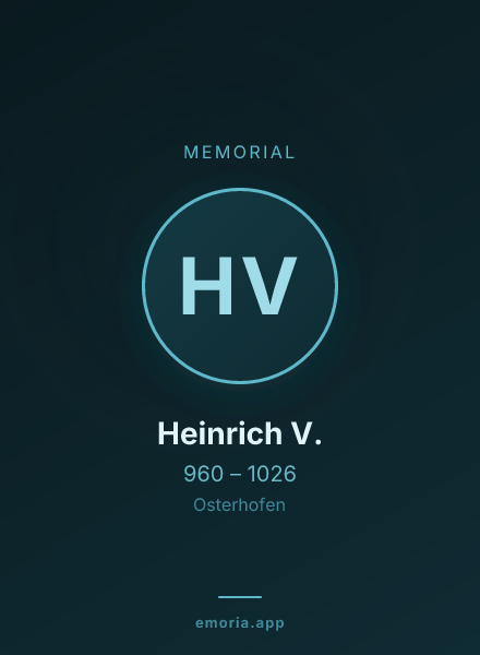 Memorial portrait of Heinrich V.