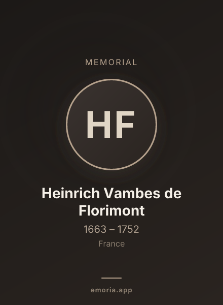 Memorial portrait of Heinrich Vambes de Florimont