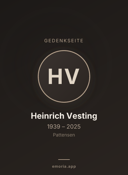 Gedenkportrait von Heinrich Vesting