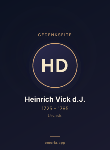 Gedenkportrait von Heinrich Vick d.J.