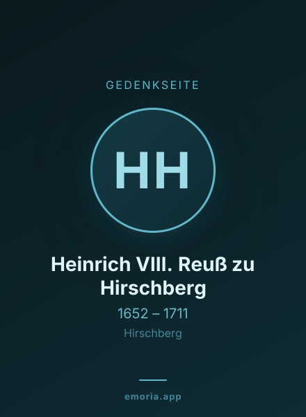 Gedenkportrait von Heinrich VIII. Reuß zu Hirschberg