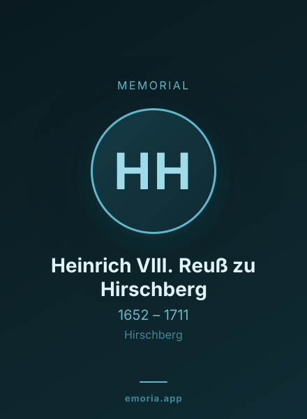 Memorial portrait of Heinrich VIII. Reuß zu Hirschberg