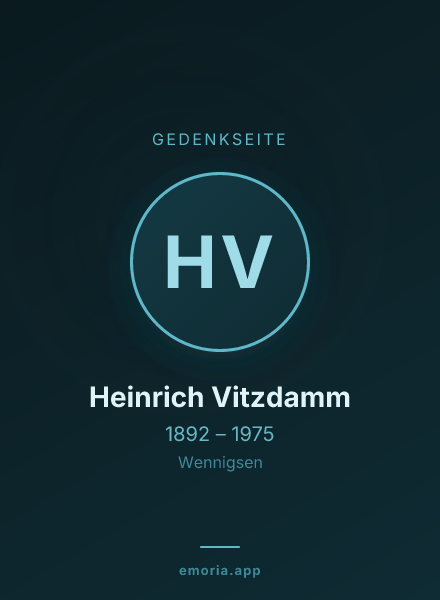 Gedenkportrait von Heinrich Vitzdamm