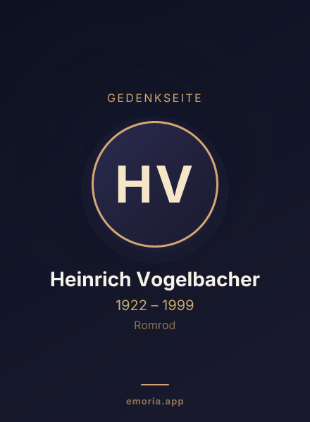 Gedenkportrait von Heinrich Vogelbacher