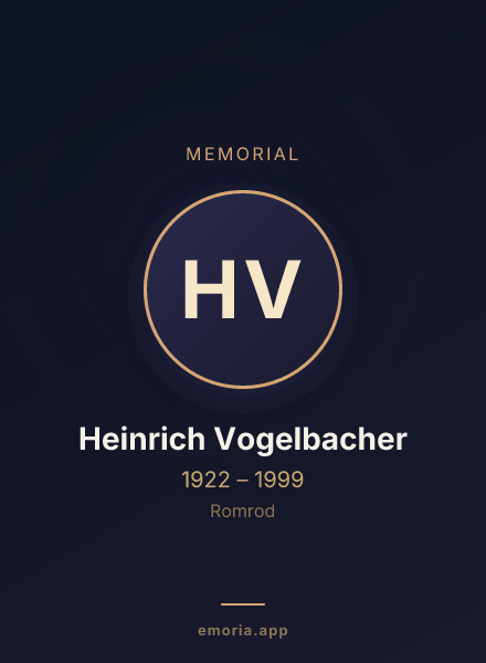 Memorial portrait of Heinrich Vogelbacher
