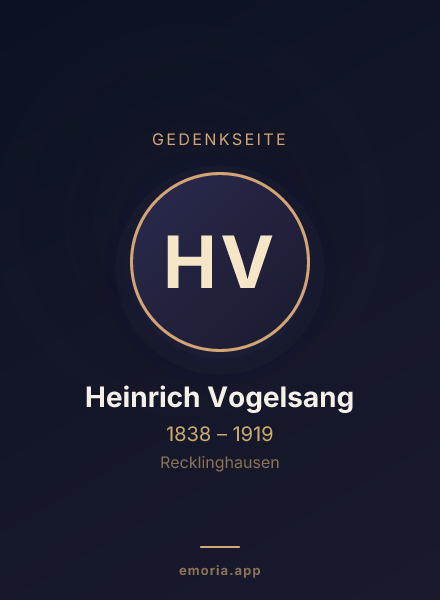 Gedenkportrait von Heinrich Vogelsang