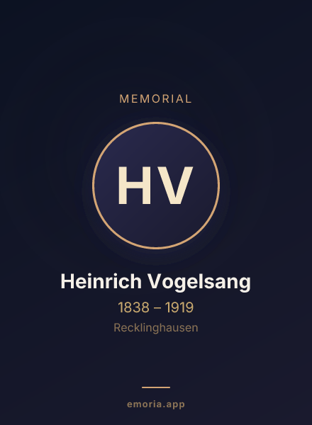 Memorial portrait of Heinrich Vogelsang