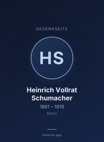 Gedenkportrait von Heinrich Vollrat Schumacher