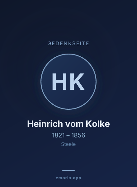 Gedenkportrait von Heinrich vom Kolke