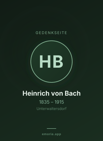 Gedenkportrait von Heinrich von Bach