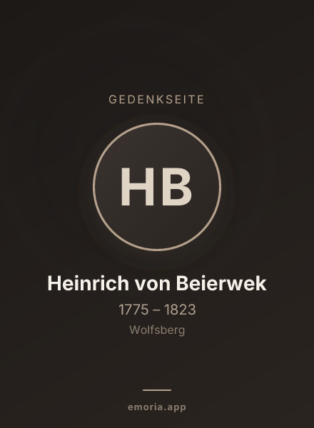 Gedenkportrait von Heinrich von Beierwek