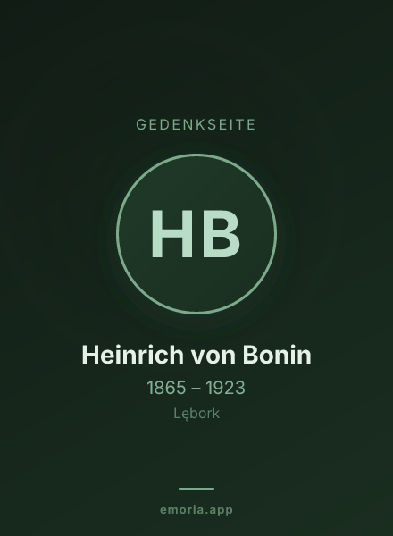Gedenkportrait von Heinrich von Bonin