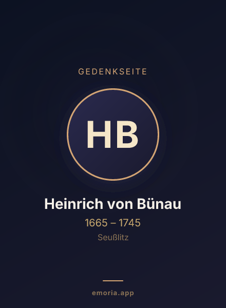 Gedenkportrait von Heinrich von Bünau