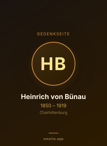 Gedenkportrait von Heinrich von Bünau