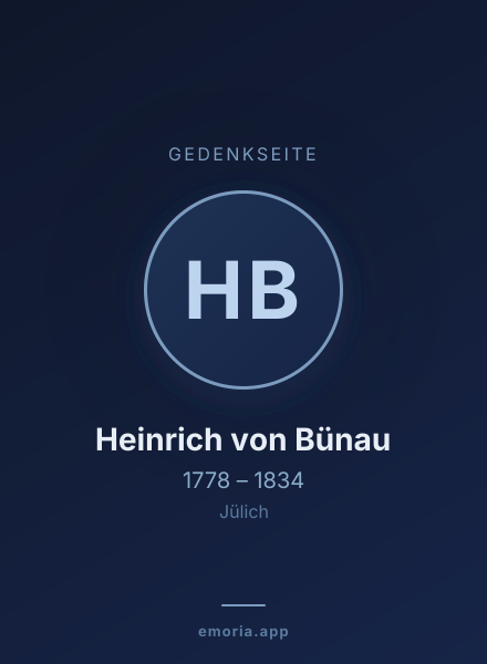 Gedenkportrait von Heinrich von Bünau