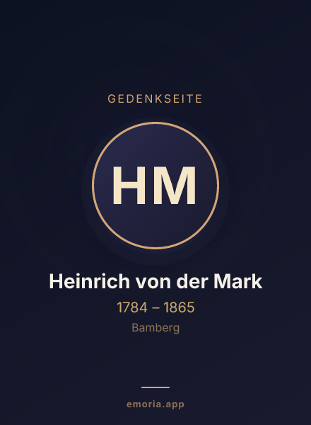 Gedenkportrait von Heinrich von der Mark
