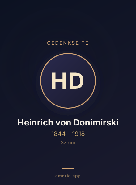 Gedenkportrait von Heinrich von Donimirski