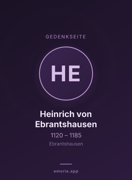 Gedenkportrait von Heinrich von Ebrantshausen