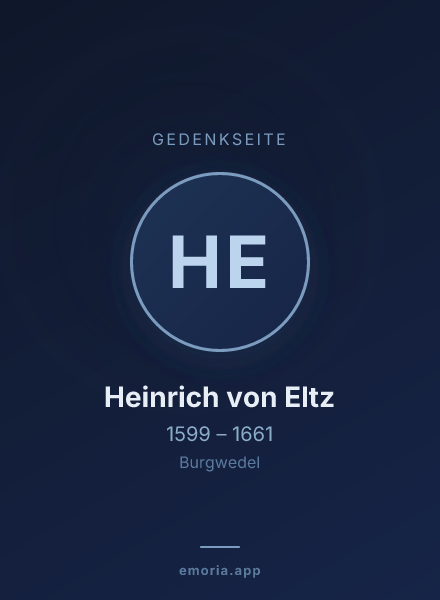 Gedenkportrait von Heinrich von Eltz