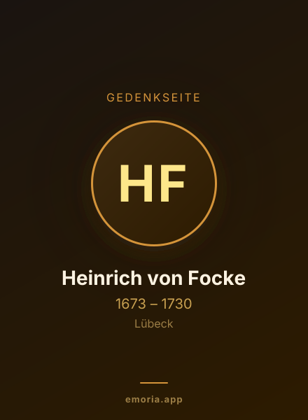 Gedenkportrait von Heinrich von Focke