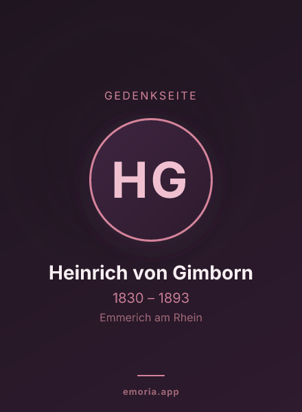 Gedenkportrait von Heinrich von Gimborn