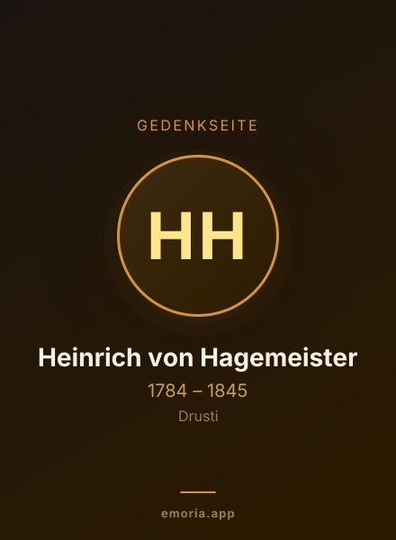 Gedenkportrait von Heinrich von Hagemeister