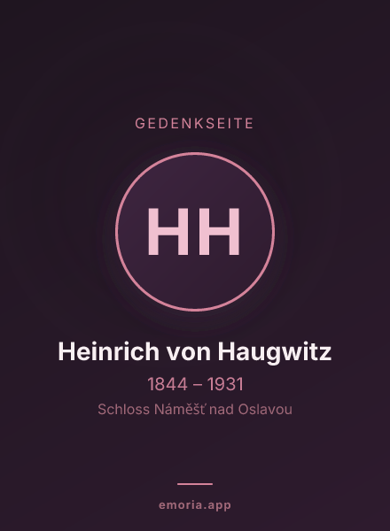 Gedenkportrait von Heinrich von Haugwitz
